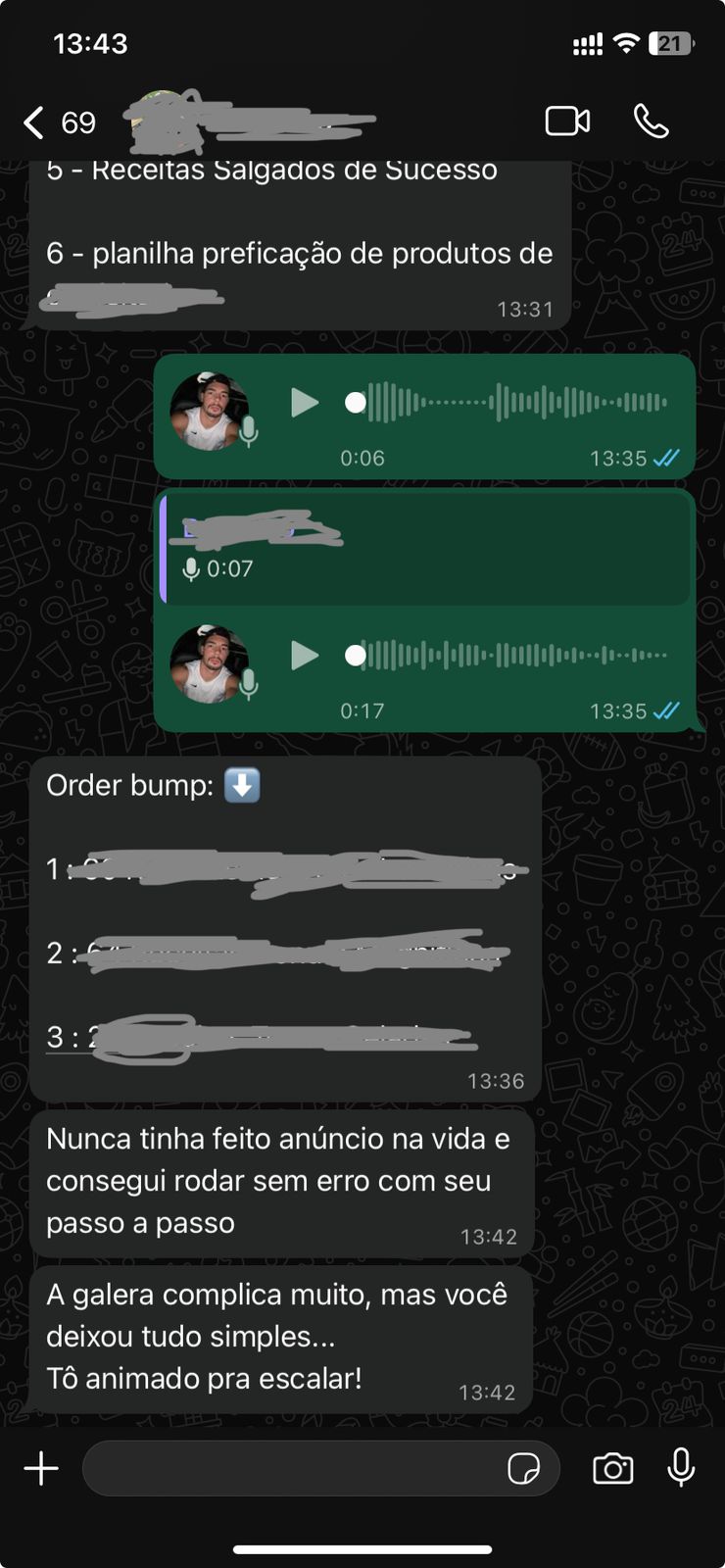Depoimento de cliente satisfeito