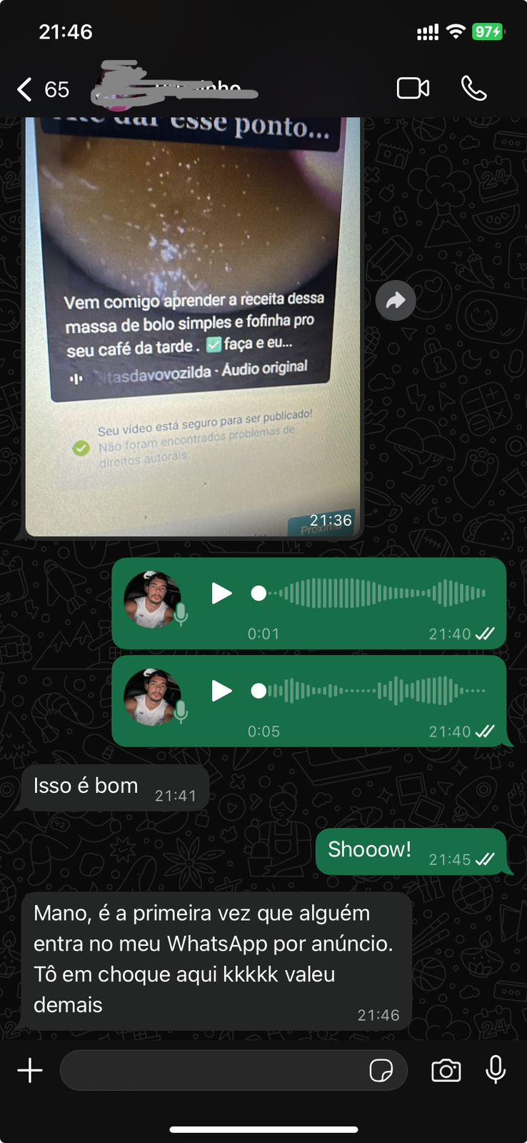 Depoimento de cliente satisfeito