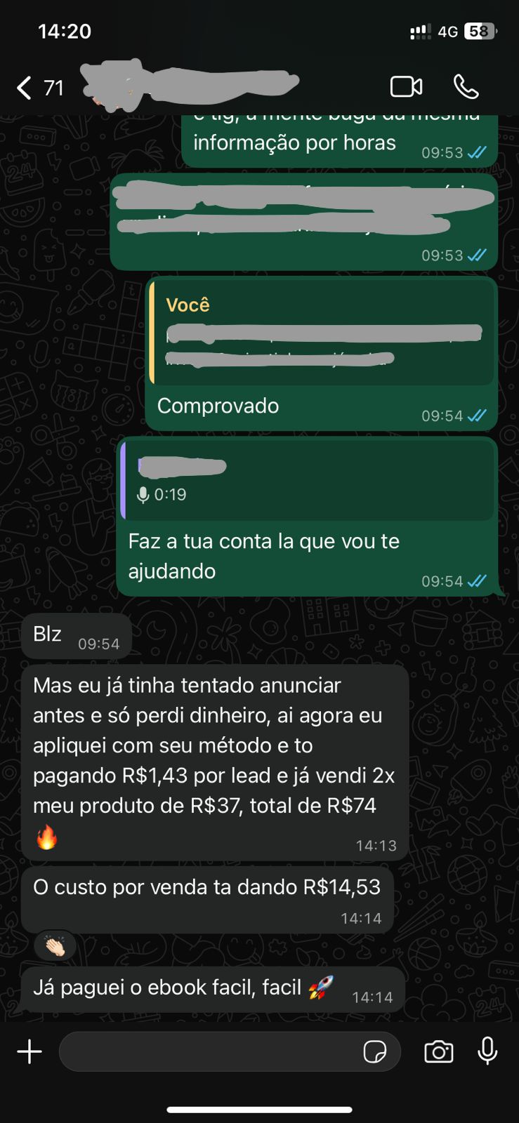 Depoimento de cliente satisfeito