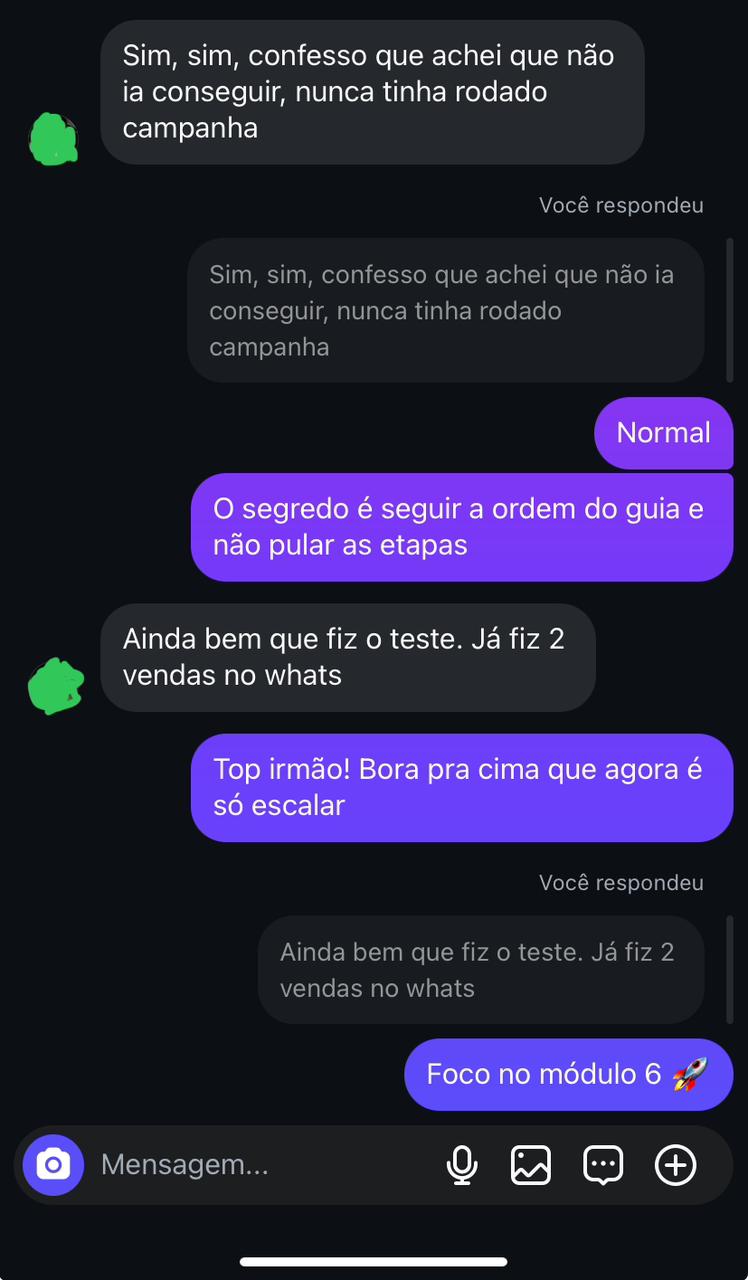 Depoimento de cliente satisfeito