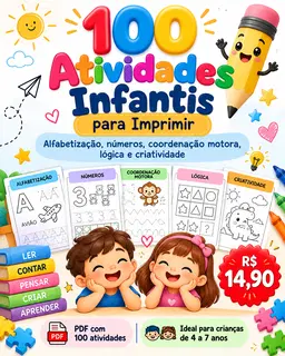 100 Atividades Infantis para imprimir!