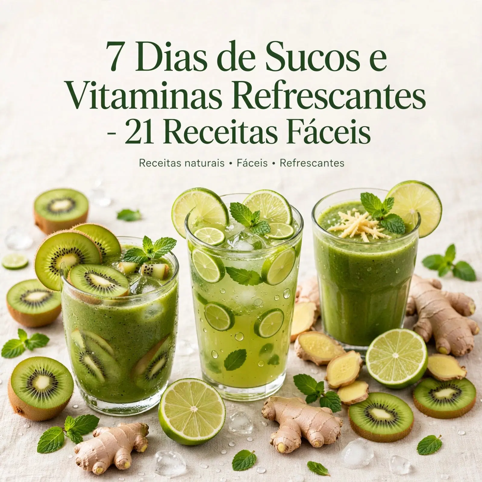 🥤 7 Dias de Sucos e Vitaminas Refrescantes - 21 Receitas Fáceis