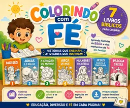 Colorindo com Fé — 7 Livros Bíblicos para Colorir