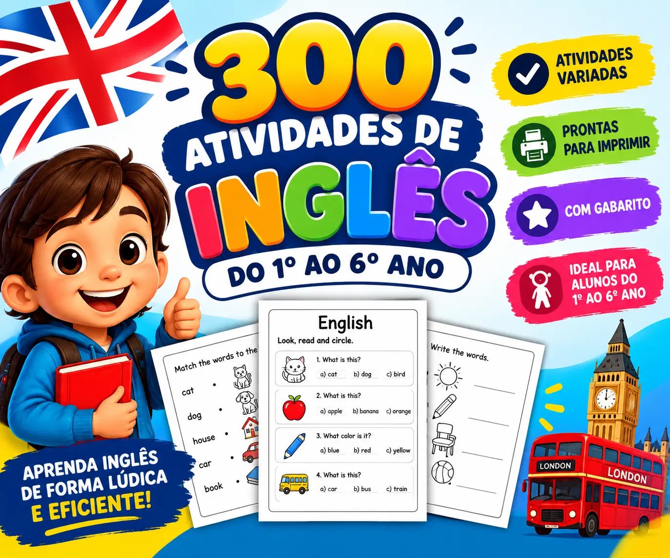 300+ Atividades de Inglês — do 1º ao 6º ano