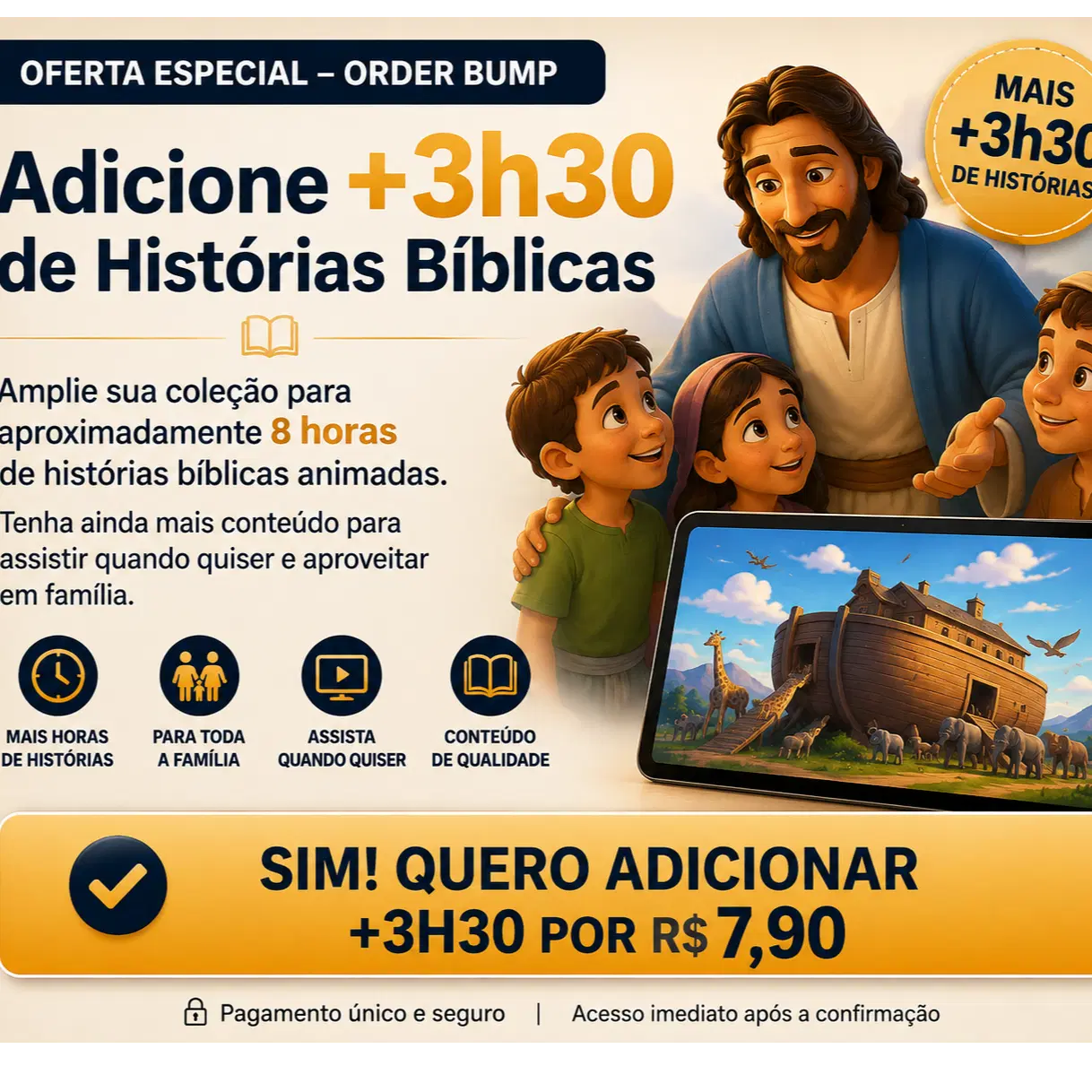 Adicione +3h30 de Histórias Bíblicas