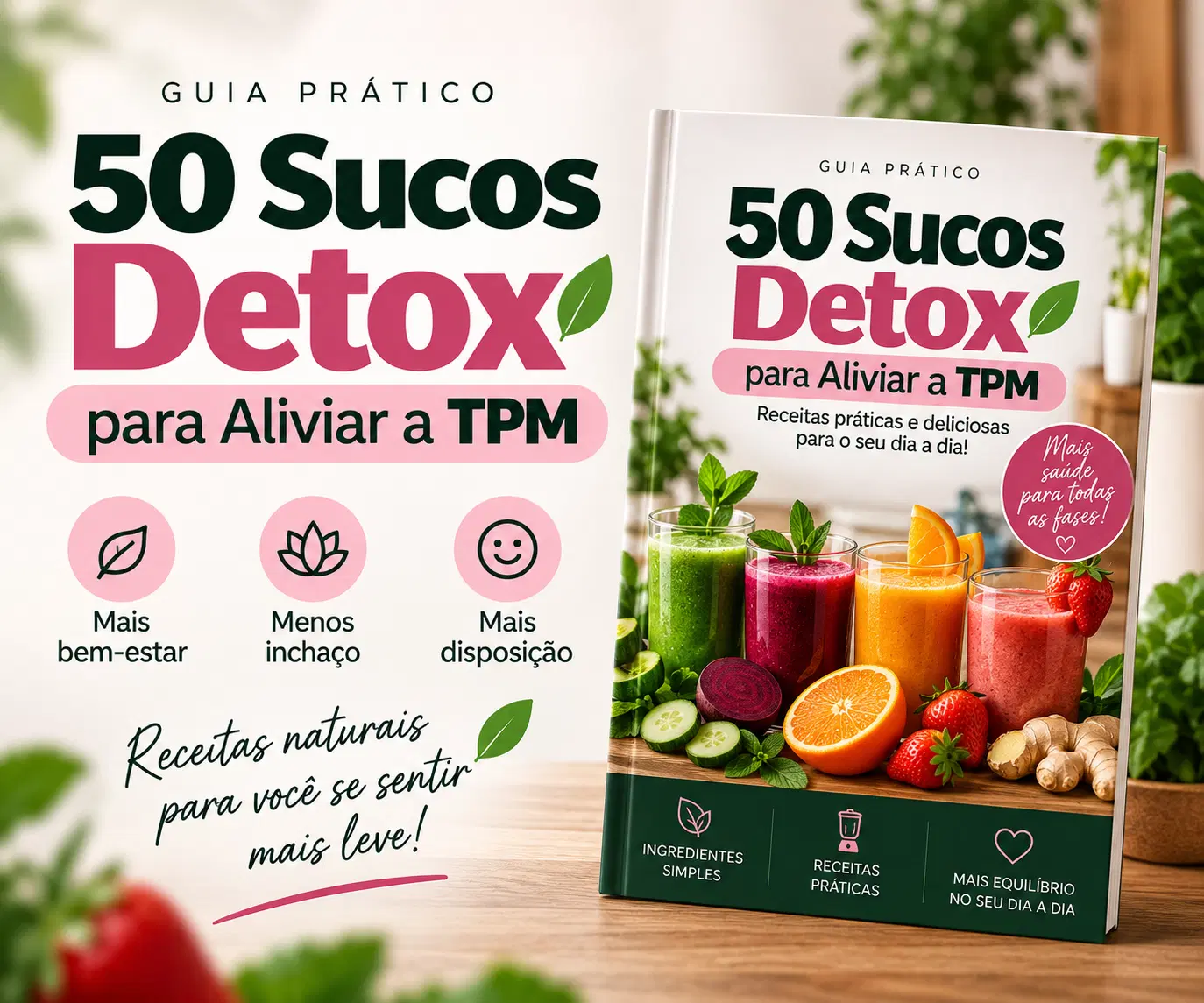 50 Sucos Detox para Aliviar a TPM