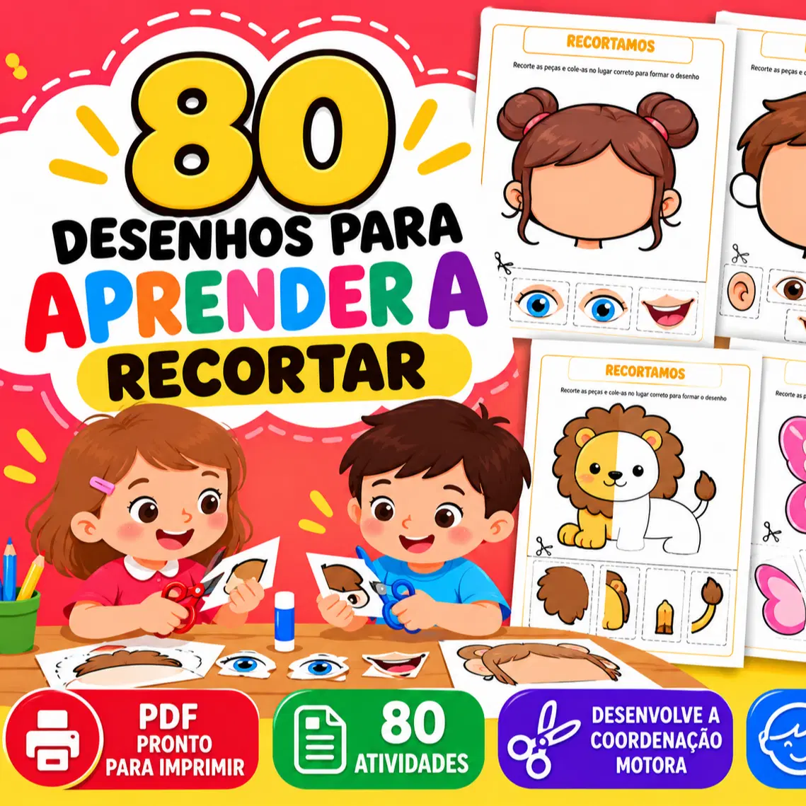 80 Desenhos da Natureza para Aprender a Recortar