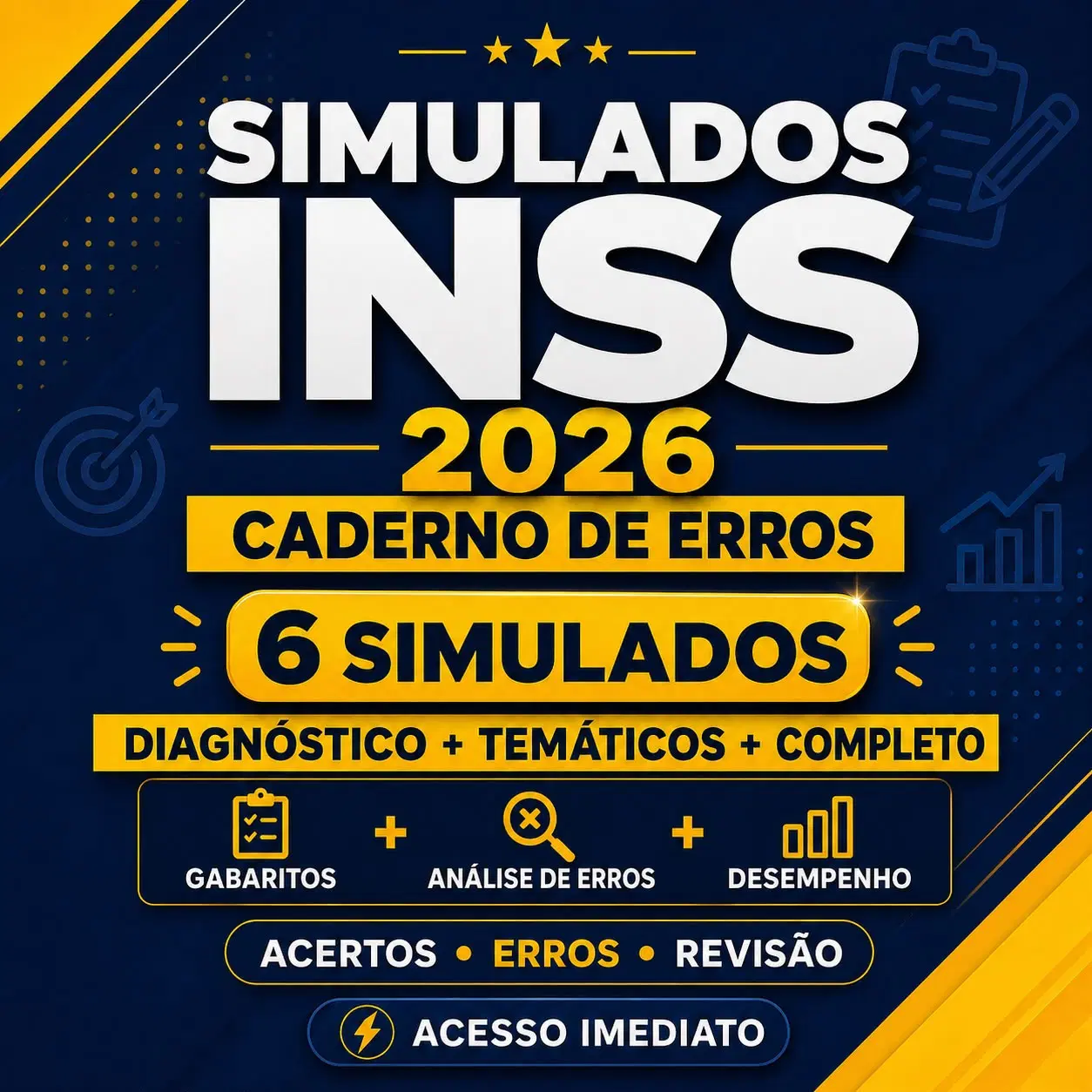 Simulados INSS 2026 + Caderno de Erros
