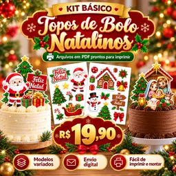 Kit Basico De Toppo de bolo Natal!