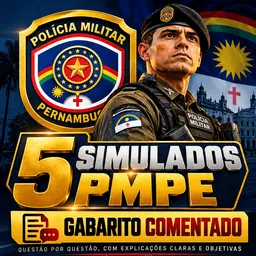 5 Simulados PM-PE - Gabarito Comentado