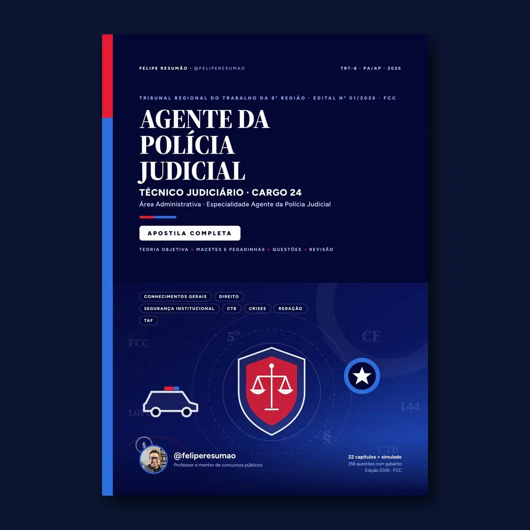 Leve também a Apostila Completa TRT-8 (344 páginas)