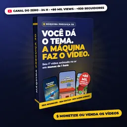 Máquina Preguiça 3D: Vídeos Animados em 3D Prontos pra Postar, Sem Aparecer, Sem Editar e Sem Saber Animar. Seu 1º Vídeo no Ar em Menos de 1 Hora