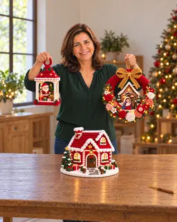 Kit Natal Encantado: 3 Receitas de Amigurumi -  Lanterna, Guirlanda e Casinha