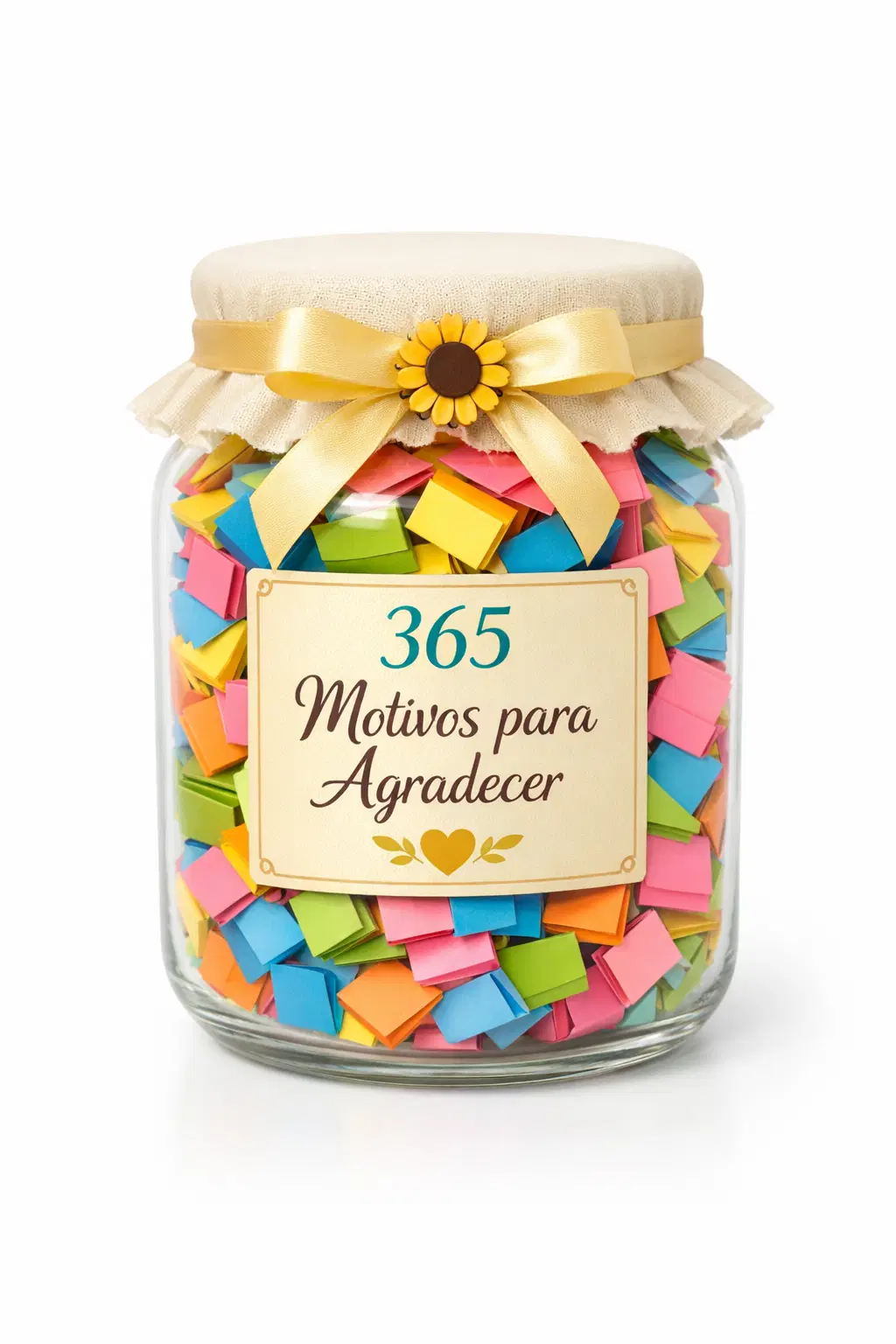 Potinho 365 Motivos para Agradecer - Transforme pequenos papéis em grandes milagres diários. Gratidão para todos os dias do ano.