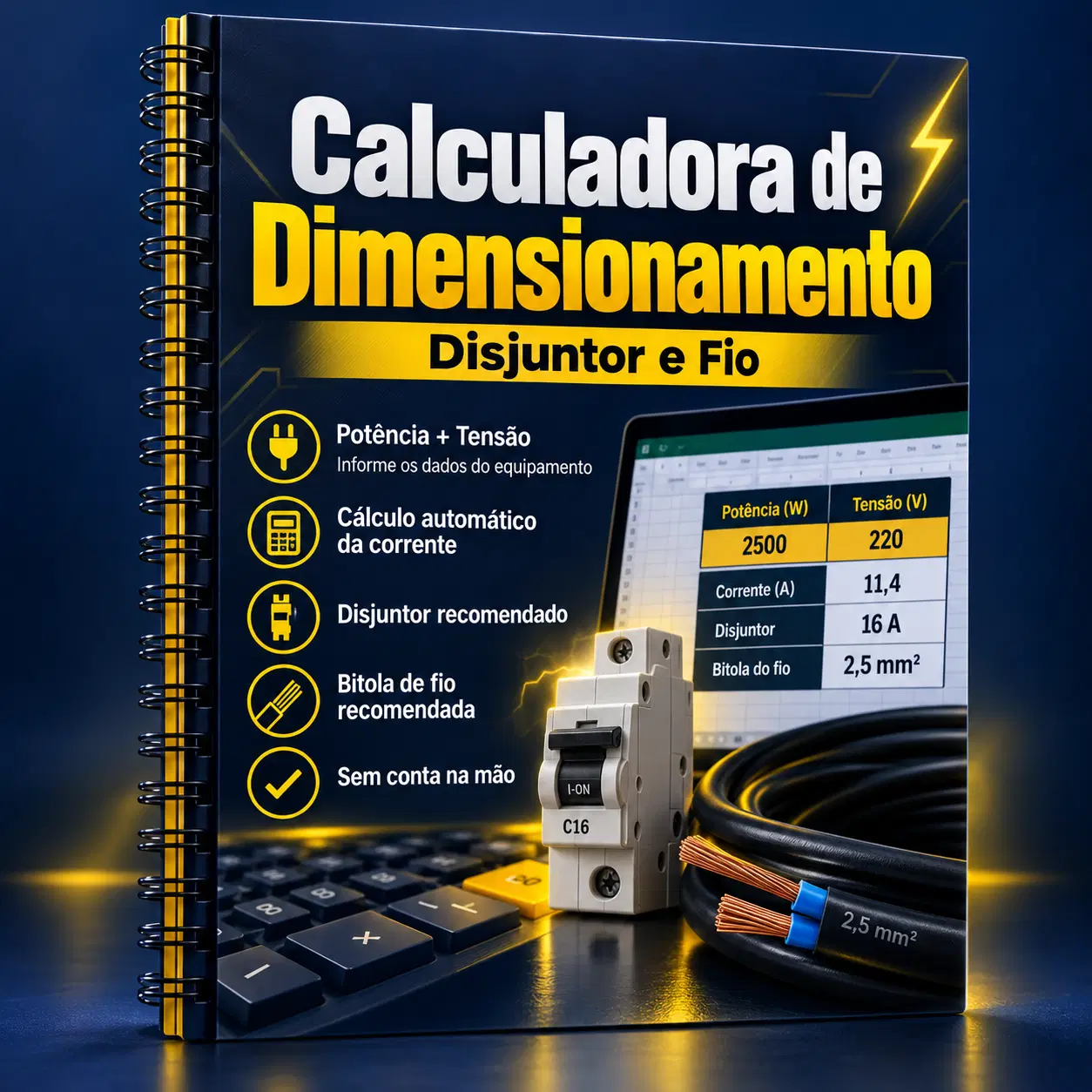 Calculadora de Dimensionamento — Disjuntor e Fio