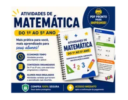 Kit Premium de Atividades de Matemática do 1° ao 5º ano.