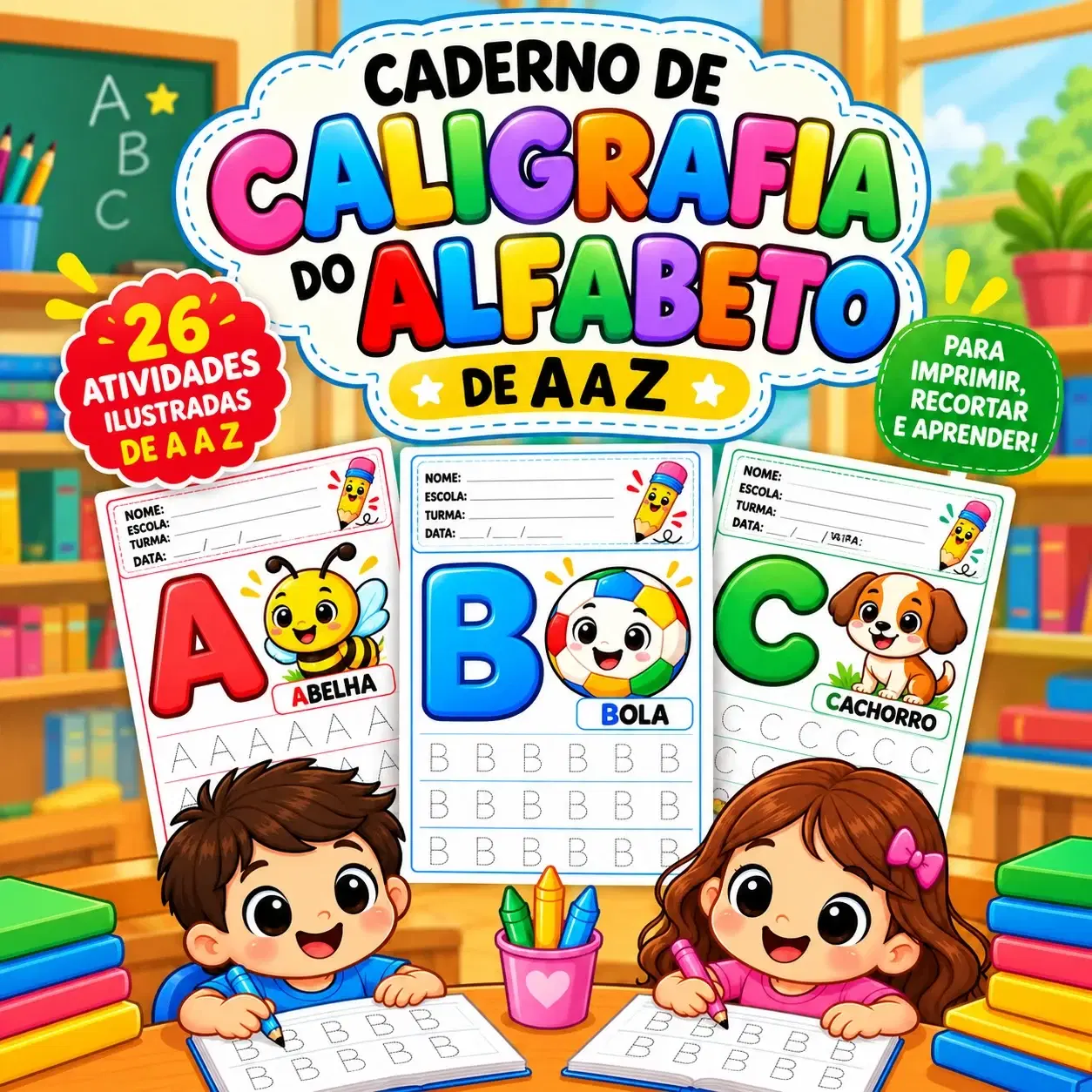 AJUDE AS CRIANÇAS A PRATICAREM AS LETRAS DE A A Z!