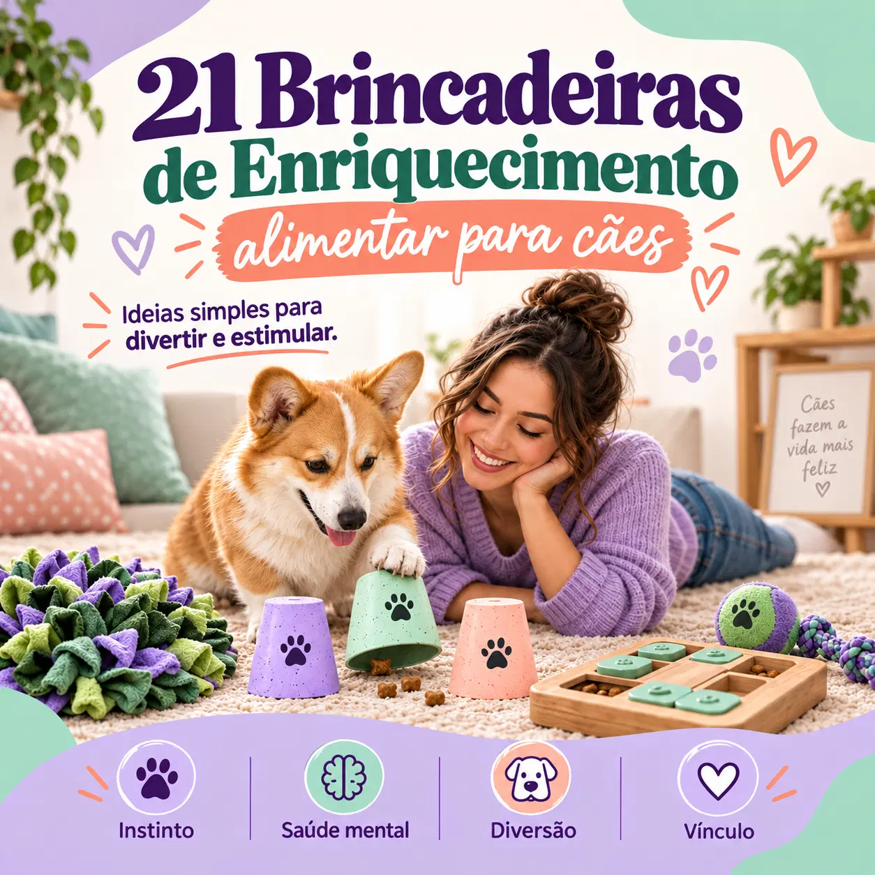 21 Brincadeiras de Enriquecimento Alimentar para Cães