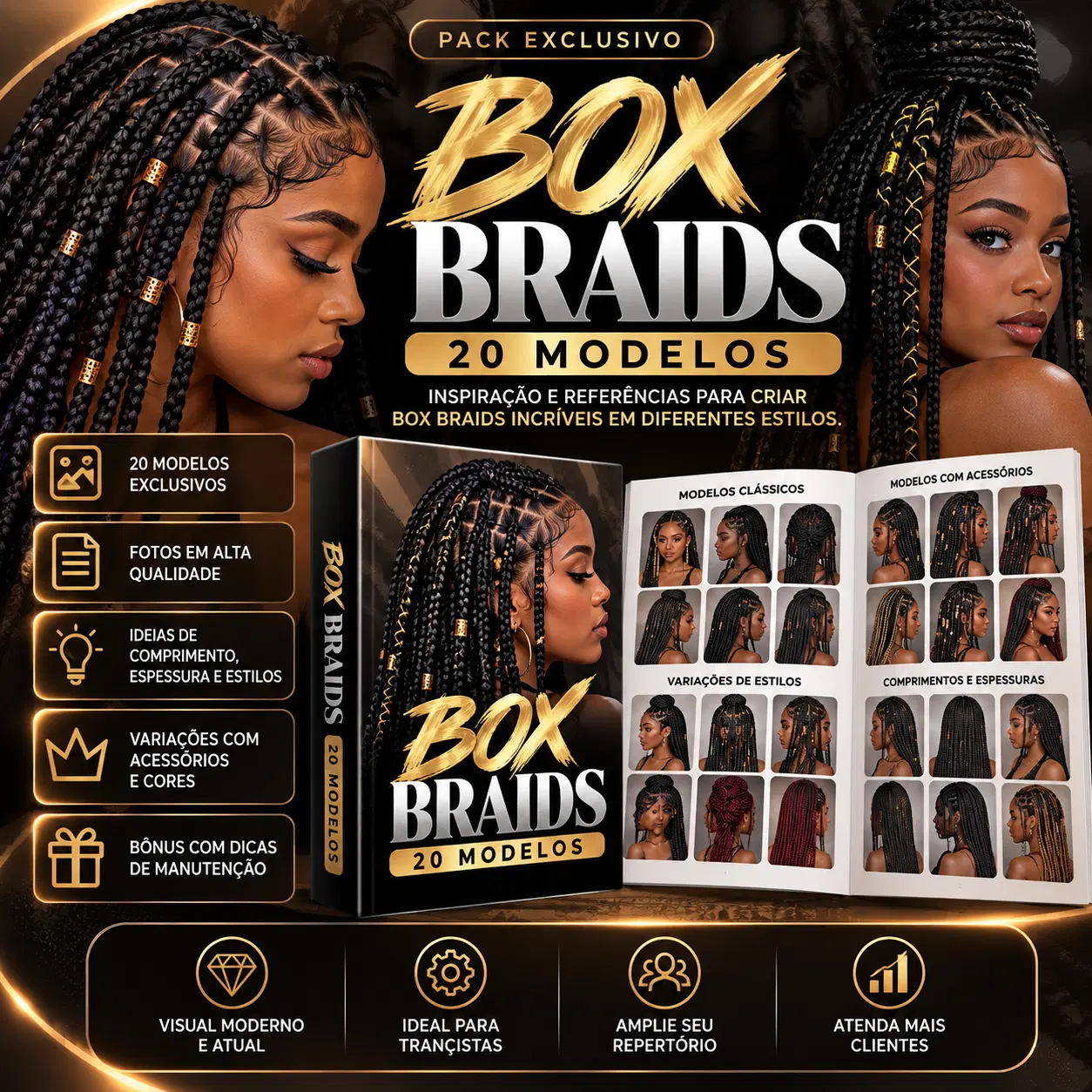 ✨ 20 Modelos de Box Braids