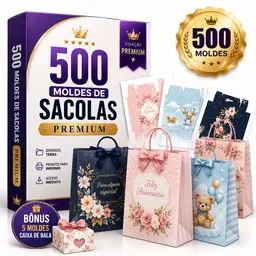 500 Moldes de Sacolas Premium