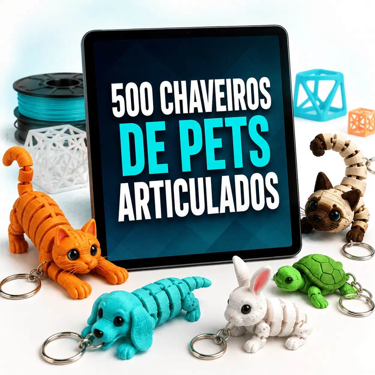 500 Chaveiros de Pets Articulados