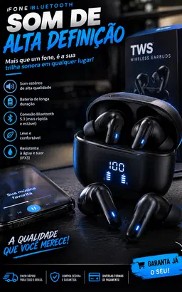 Fone de alta qualidade.