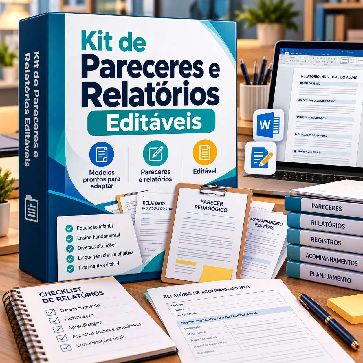 +100 Pareceres e Relatórios Editáveis