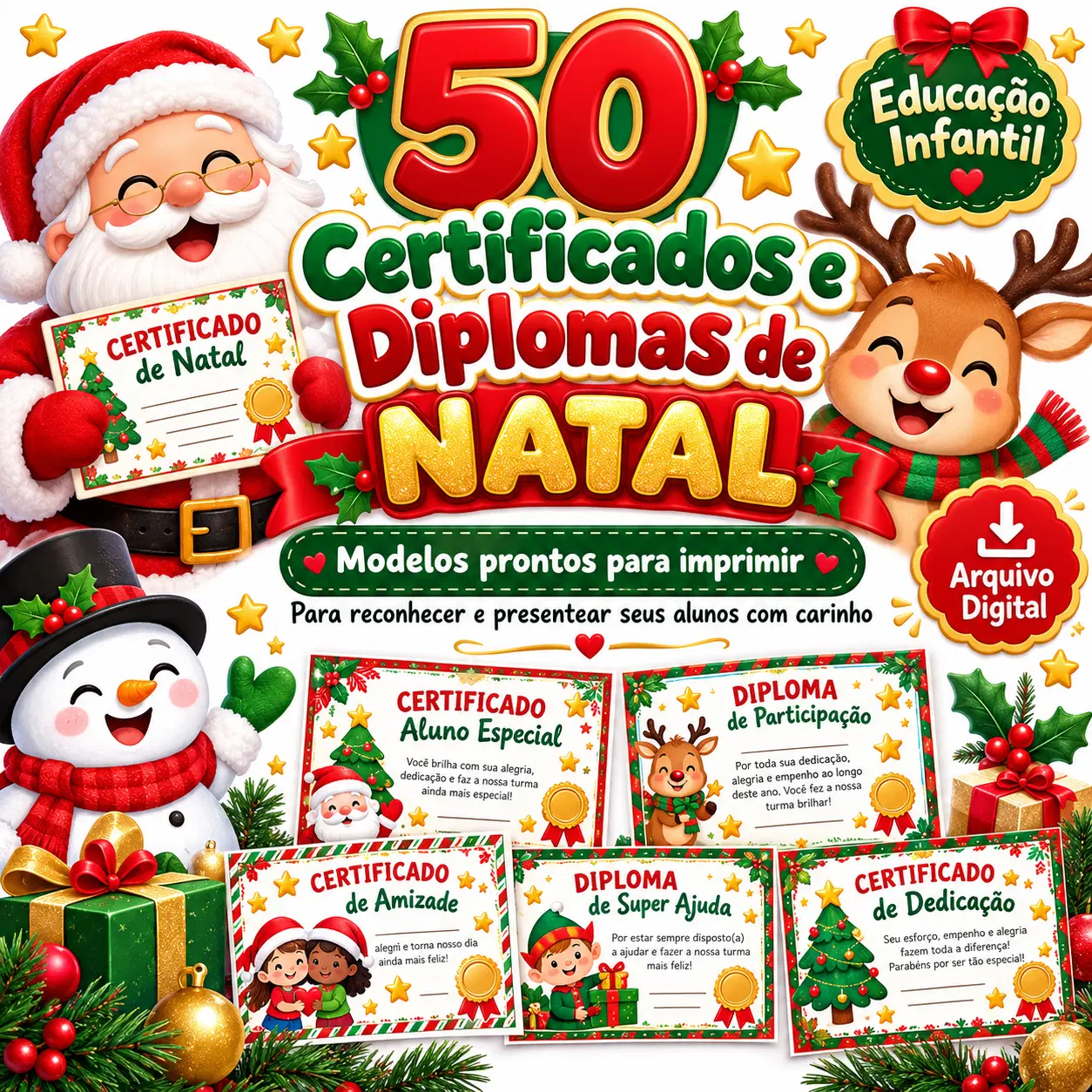 50 Certificados de Natal
