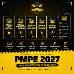 Combo da Aprovação PMPE 2027 — 5 Apostilas + 5 Simulados AOCP