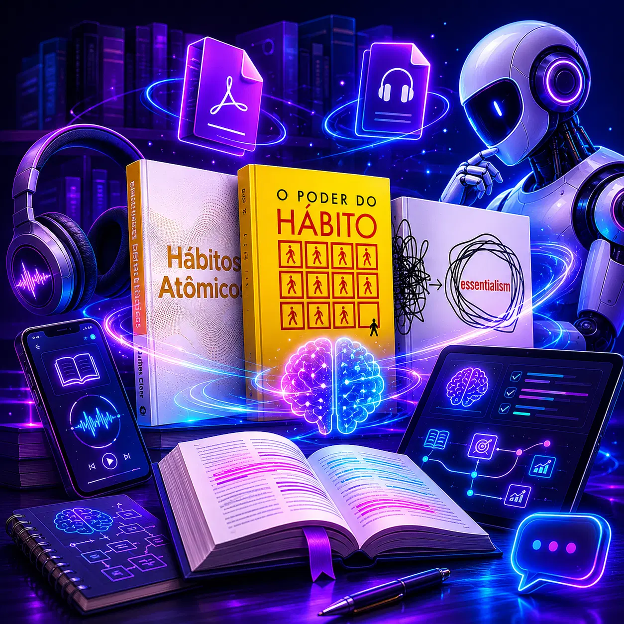 Pack de livros/audiobooks de produtividade