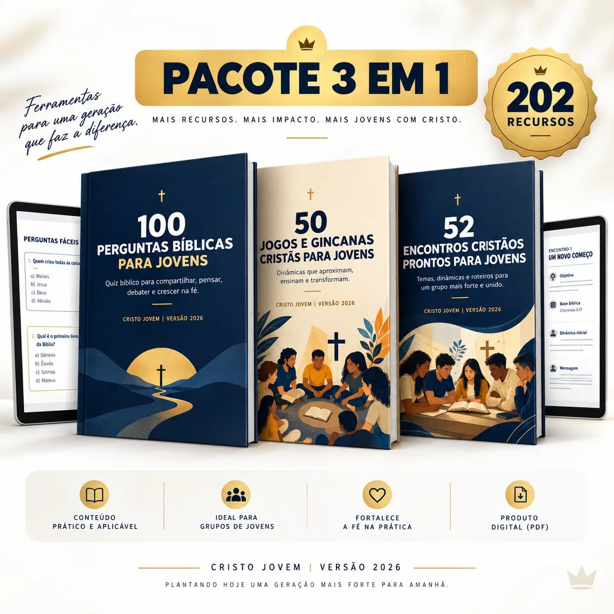 🎁 PACOTE COMPLETO 3 EM 1 — 202 RECURSOS