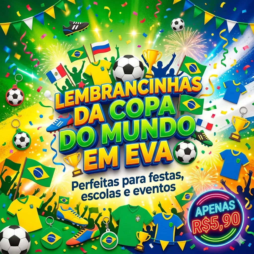 Lembrancinhas copa do mundo em EVA