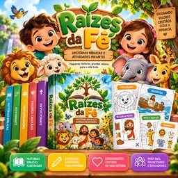 Raízes da Fé | Kit Completo de Histórias Bíblicas e Atividades Infantis