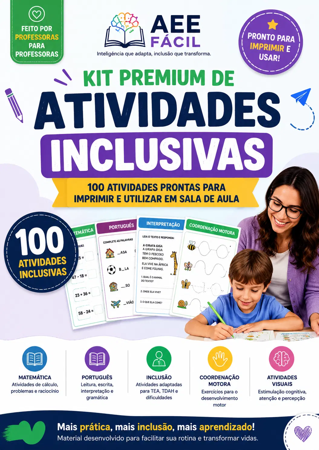 Kit 100 atividades adaptadas