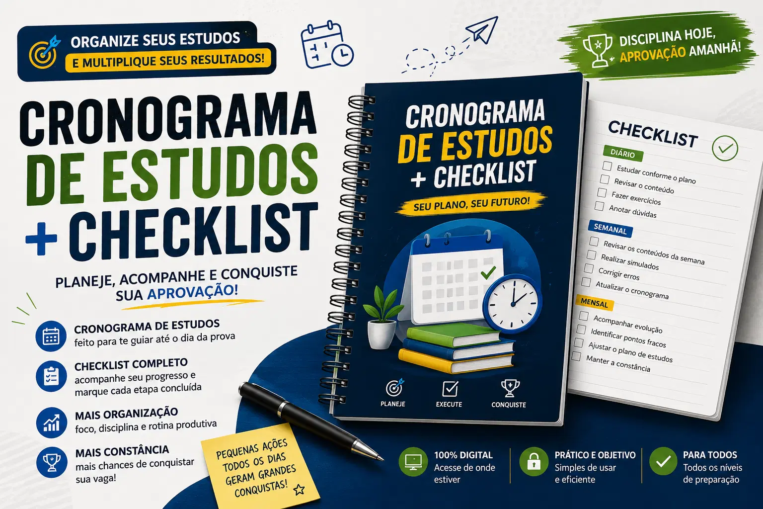 📊 Cronograma de Estudos + Checklist