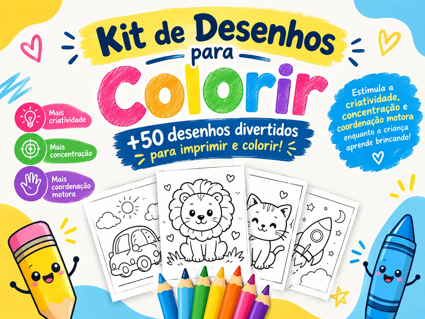 🎨 +50 Desenhos para Colorir