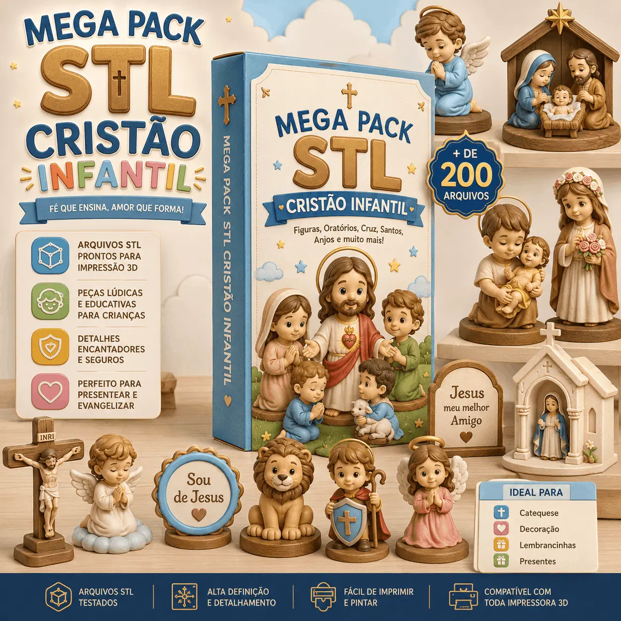 Mega Pack STL Cristão Infantil