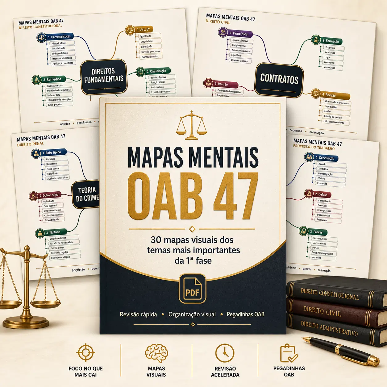 Mapas Mentais dos Temas mais cobrados da OAB