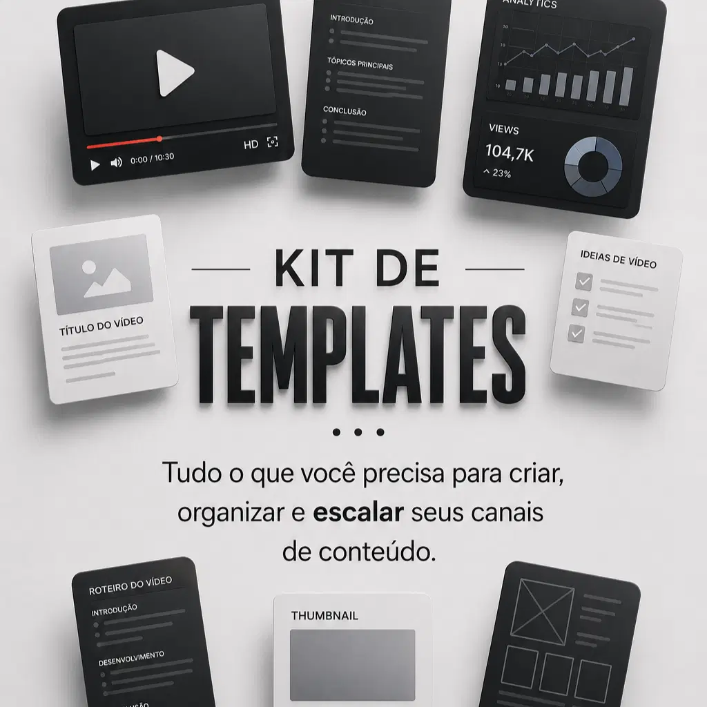 🗂️Kit de Templates Profissionais para  Canais Dark