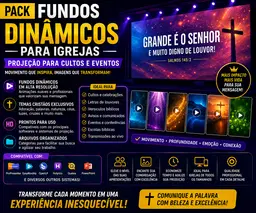 # PACK FUNDOS DINÂMICOS PARA IGREJAS – PROJEÇÃO PARA CULTOS E EVENTOS