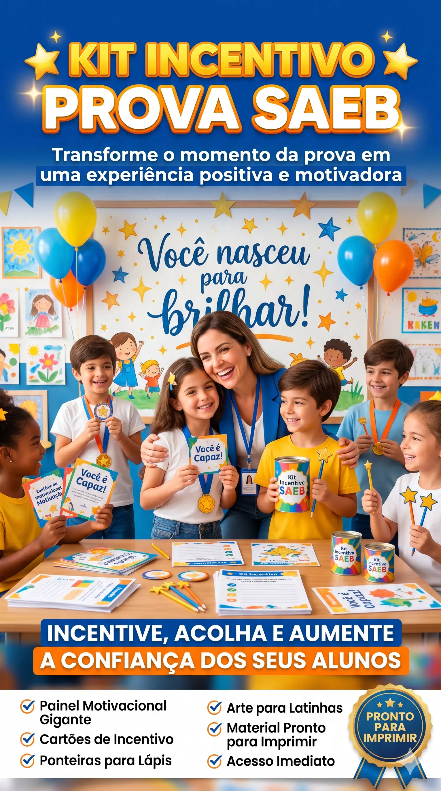 Kit Motivacional para alunos em dia de prova