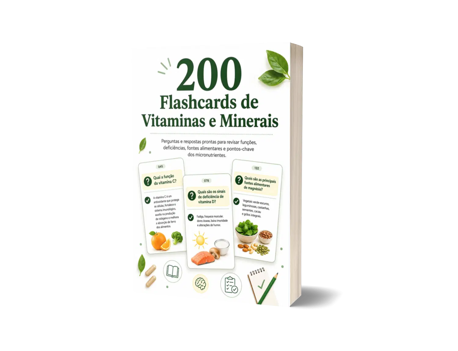 200 Flashcards de Vitaminas e Minerais