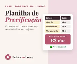 Planilha de Precificação - Beleza no Lucro