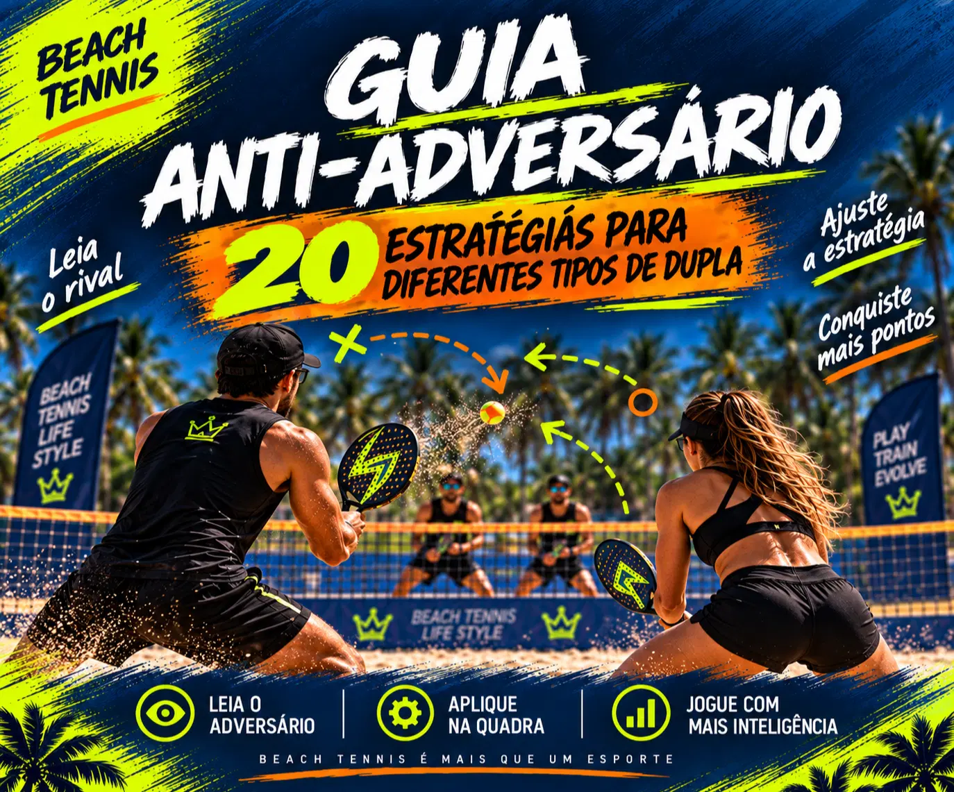 Saiba como jogar contra diferentes tipos de dupla. Descubra como ajustar sua estratégia contra adversários agressivos, defensivos, recuados, colados na rede, consistentes e muito mais.