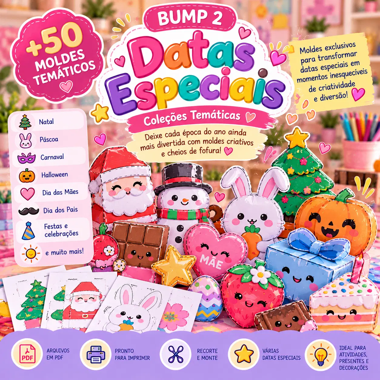 🎁 Datas Especiais — 50 Moldes Extras