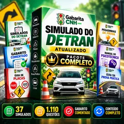 SIMULADO DO DETRAN ATUALIZADO — PACOTE COMPLETO GABARITA CNH