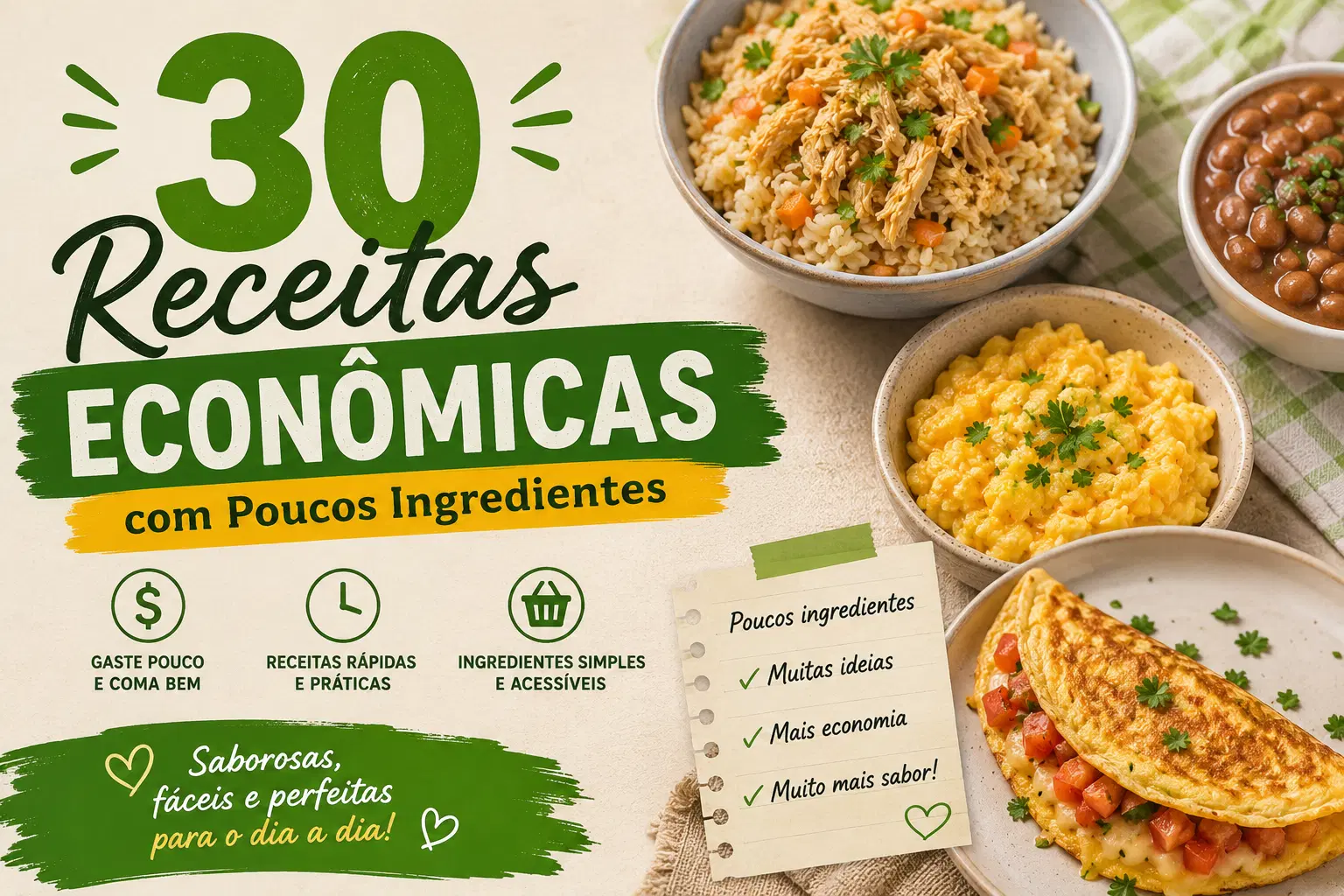 30 Receitas Econômicas com Poucos Ingredientes