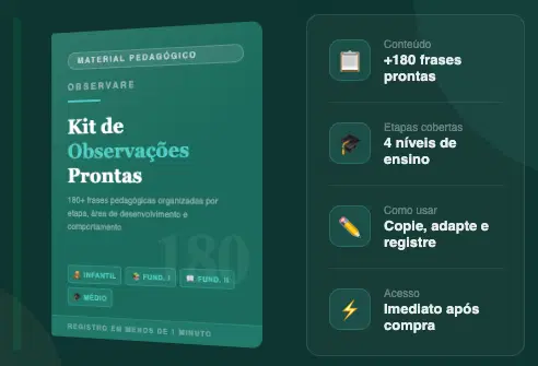 Guia de idéias de observações prontas