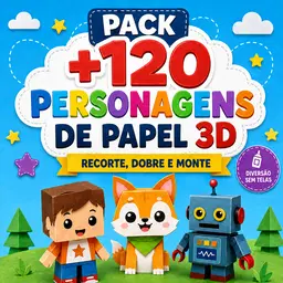 PACK + 120 Personagens de papel 3D