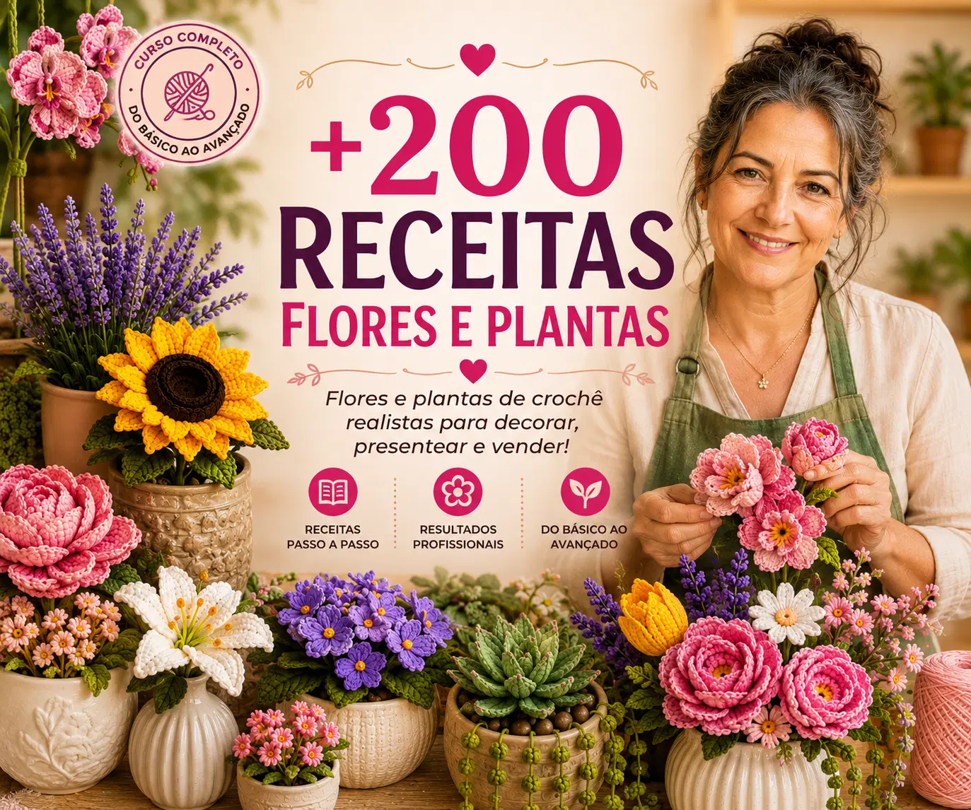 +200 Amigurumis de Plantas e Flores